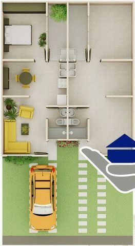 DISTRIBUCION DE LA CASA, SE PUEDE AMPLIAR A UN 2DO PISO