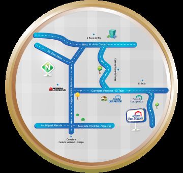 MAPA DE UBICACION, RUTA DE CAMIONES ARBOLEDAS DE SAN MIGUEL